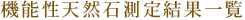 機能性天然石測定結果一覧